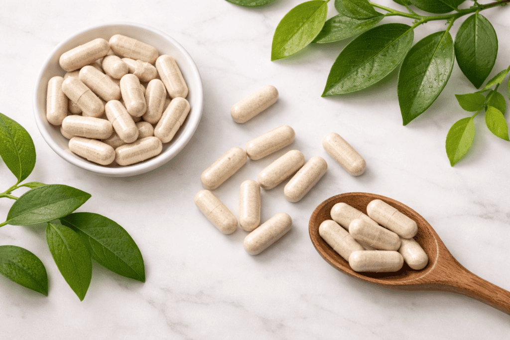 Best magnesium supplements for fertility capsules with green leaves
